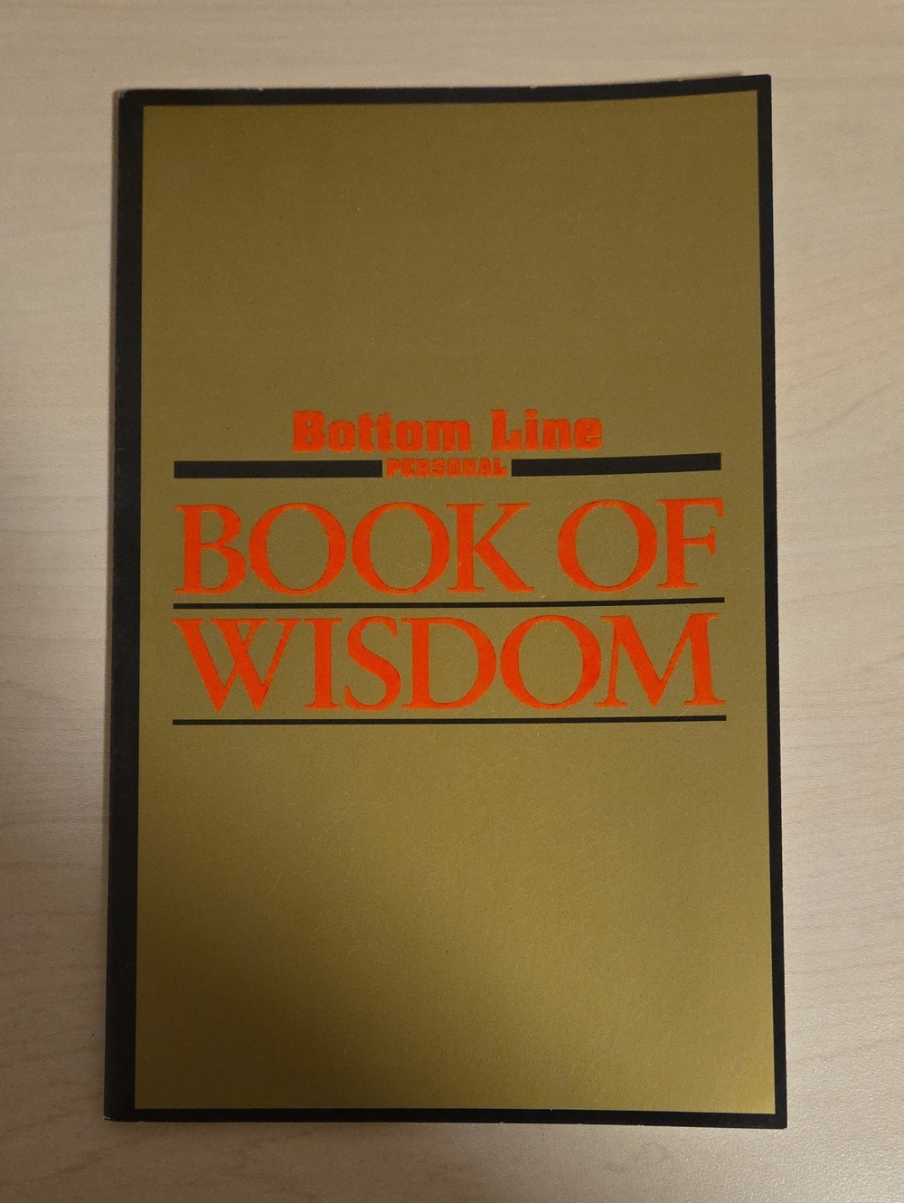 Bottom Line - Personal - Book of Wisdom